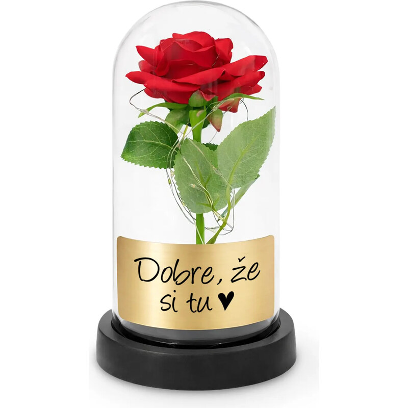 E-shop Garibald Dobre, že si tu - večná ruža pod skleneným poklopom s