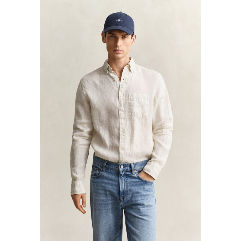 KOŠEĽA GANT REG GMNT DYED LINEN SHIRT SAND 68423453