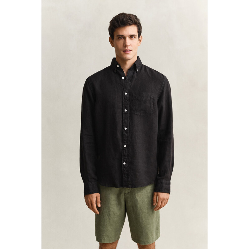 KOŠEĽA GANT REG GMNT DYED LINEN SHIRT BLACK 68423449