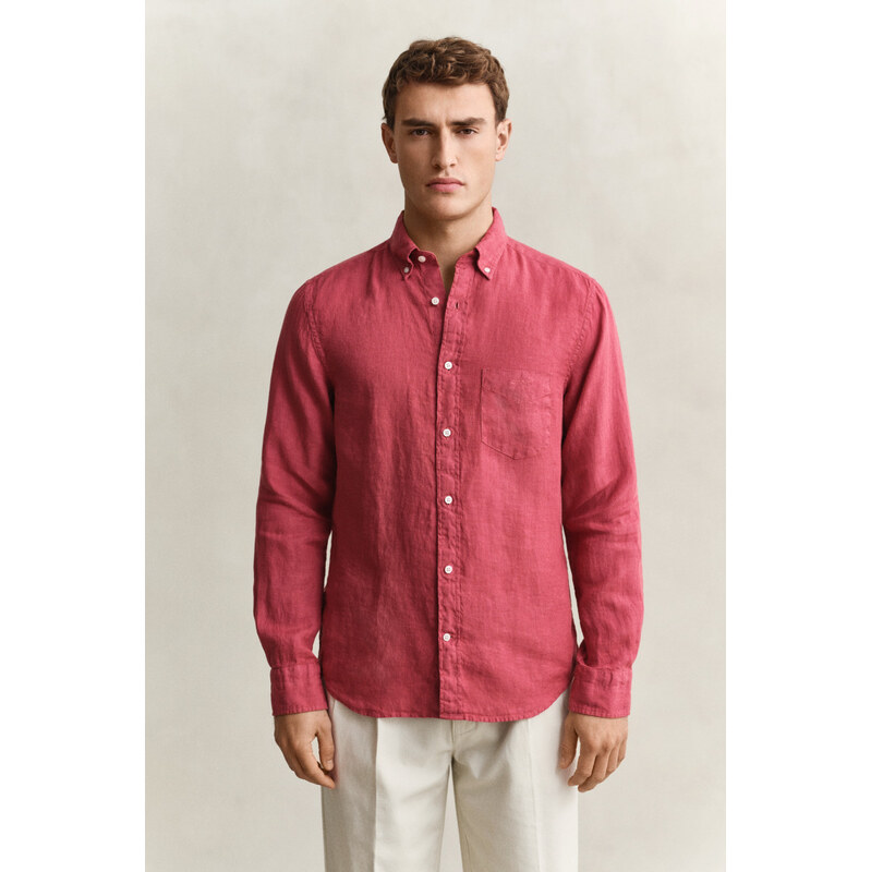 KOŠEĽA GANT REG GMNT DYED LINEN SHIRT DUSTY BRICK RED 68423450