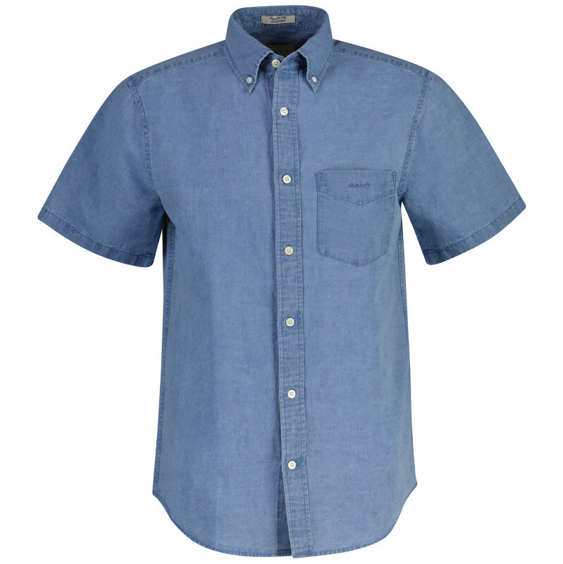 KOŠEĽA GANT REG COTTON/LINEN INDIGO SS SHIRT SEMI LIGHT BLUE 68423458