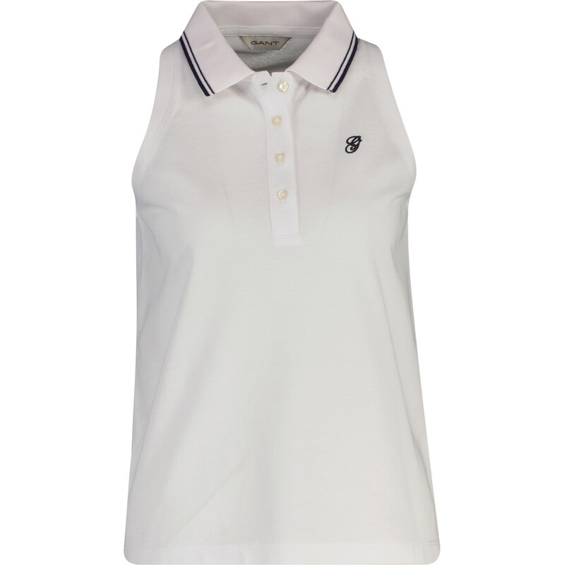 POLOKOŠEĽA GANT REG SLEEVELESS PIQUE POLO WHITE 68423471