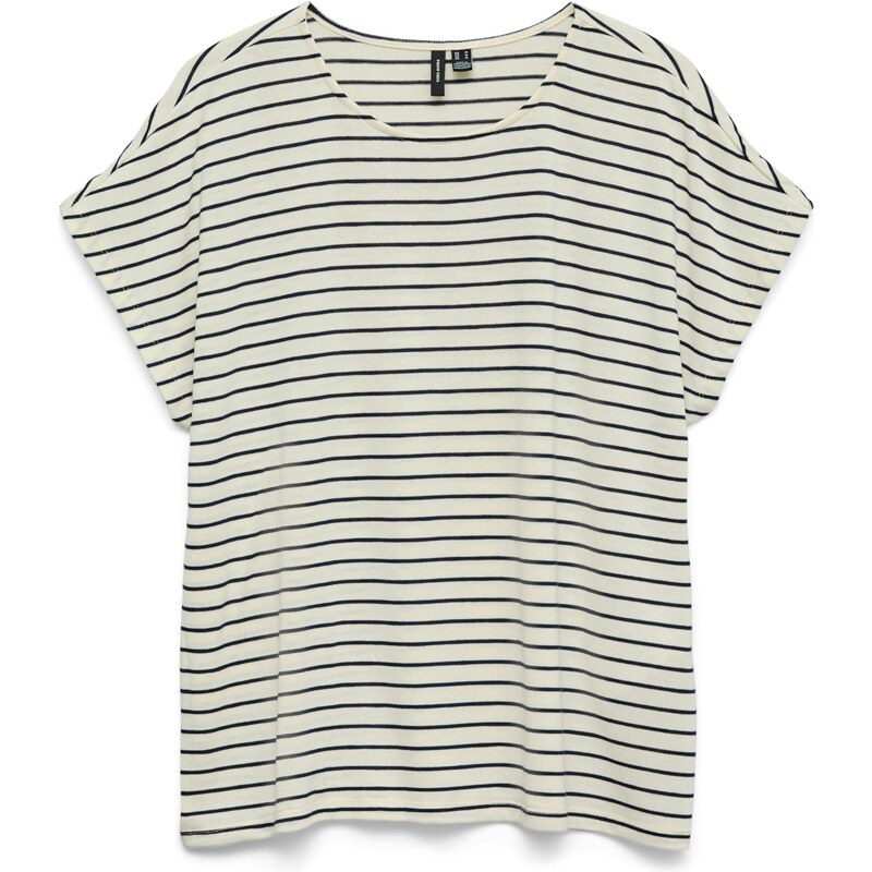 VERO MODA Tričko VMHOLLI béžová / námornícka modrá 68427039