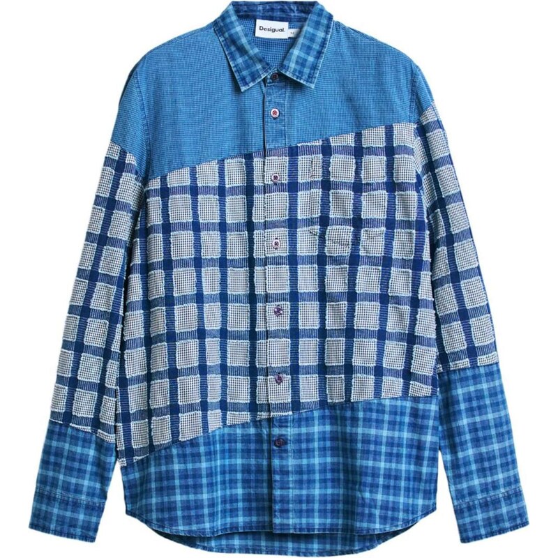 Desigual Košeľa svetlomodrá / tmavomodrá / biela 68427222