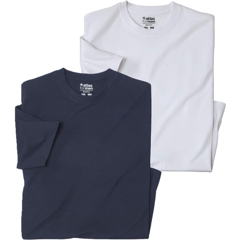 Sada 2 jednofarebných tričiek Atlas For Men Modrá 68424350