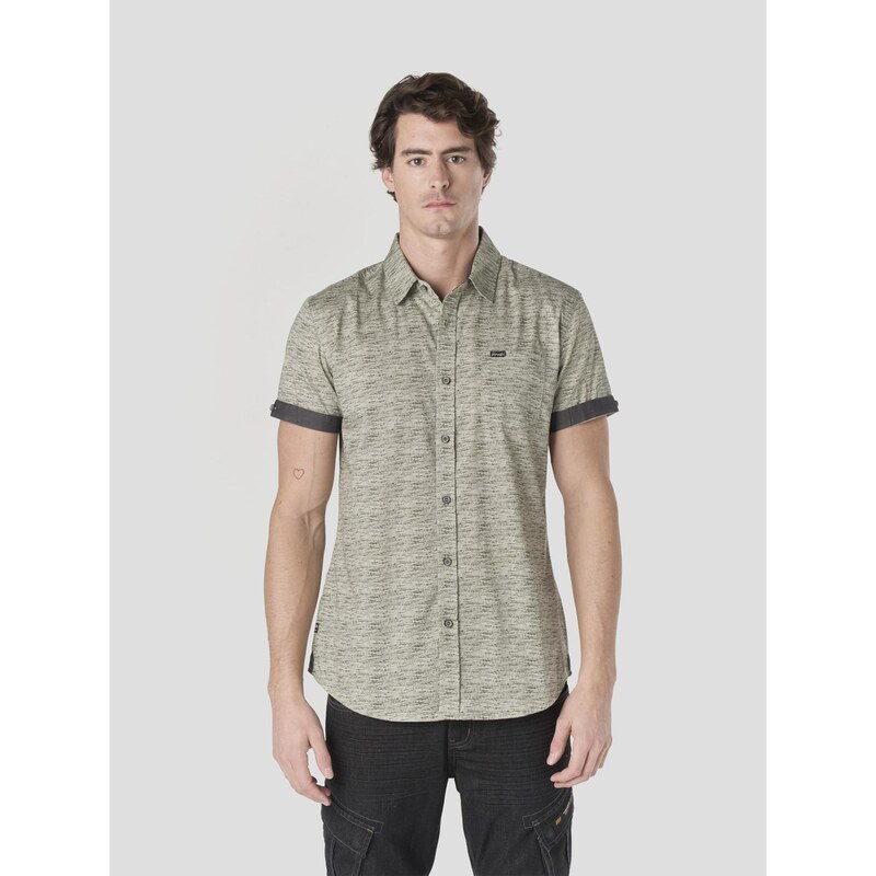 KOROSHI Košeľa béžová melírovaná / tmavosivá 68427358