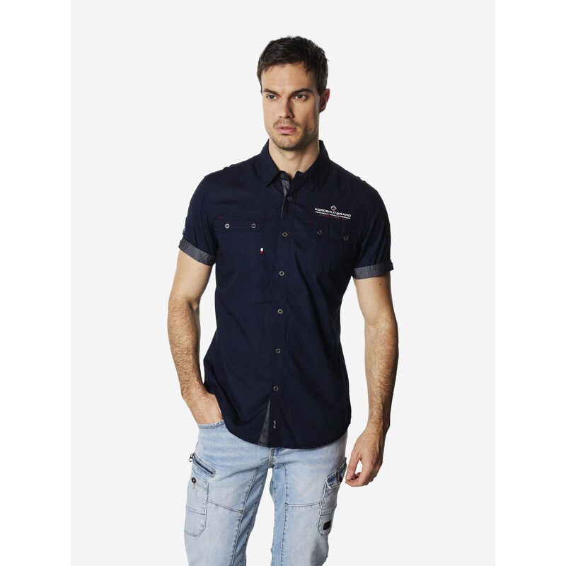 KOROSHI Košeľa námornícka modrá / červená / biela 68427354