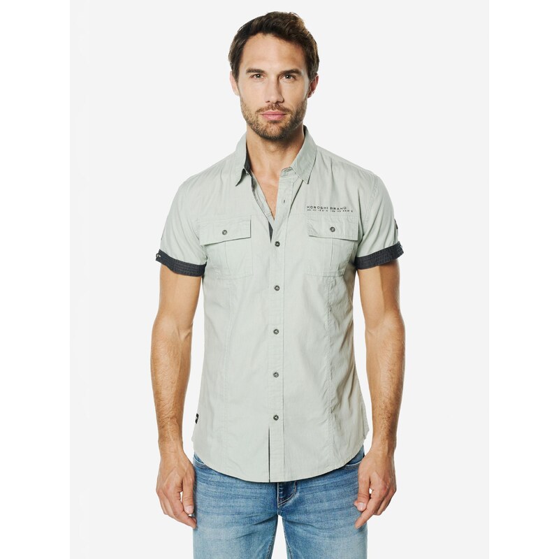 KOROSHI Košeľa antracitová / svetlosivá 68427360