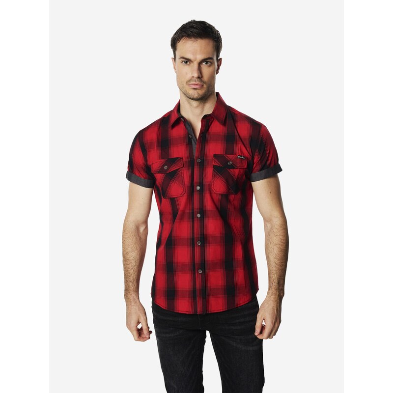 KOROSHI Košeľa červená / tmavočervená / čierna 68427362