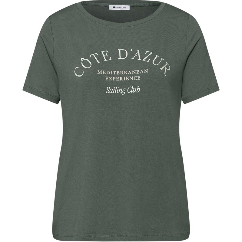 STREET ONE Tričko jedľová / biela 68427567