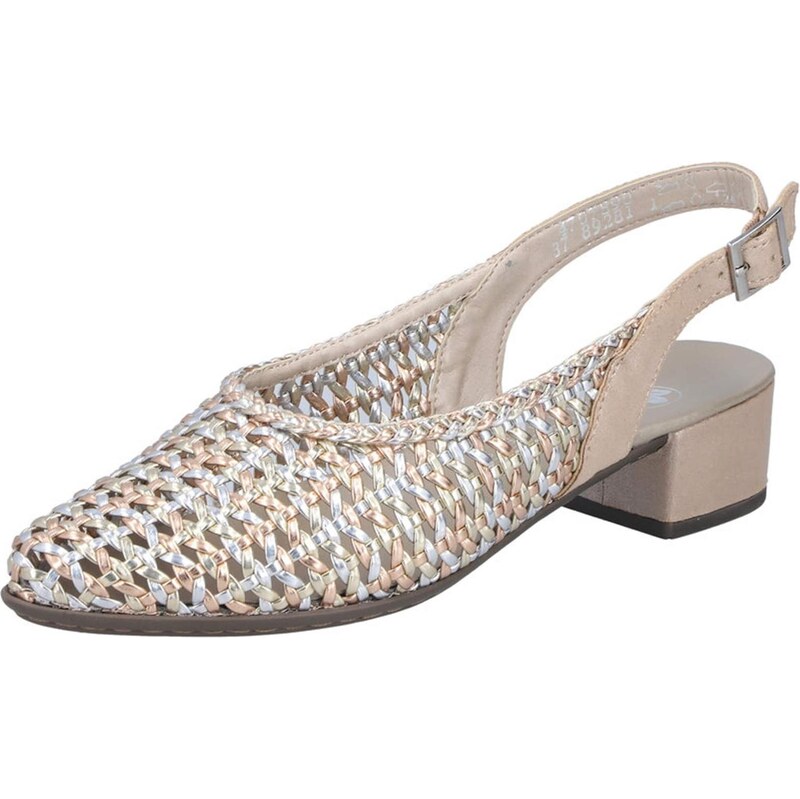 Rieker Lodičky s otvorenou pätou tmelová / zlatá / strieborná 68427654