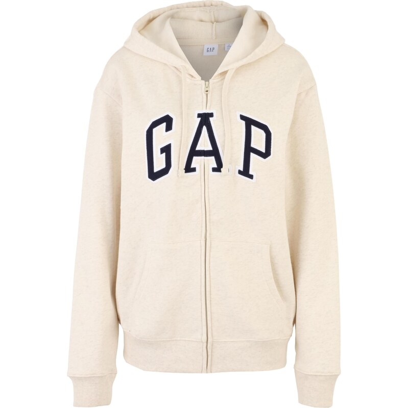 Gap Tall Tepláková bunda HERITAGE krémová / námornícka modrá / biela 68427739