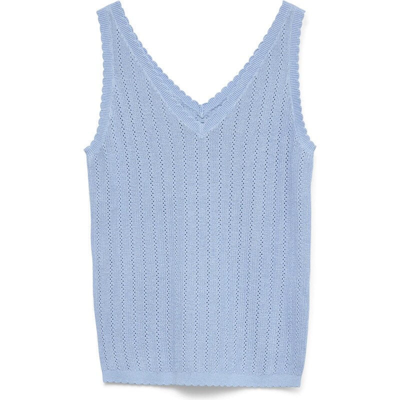 VERO MODA Vyšívaný top VMNEWLEX dymovo modrá 68427799