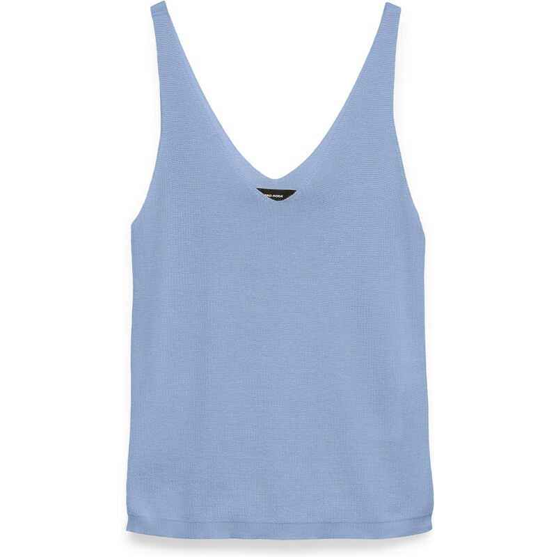 VERO MODA Vyšívaný top VMNEW LEX dymovo modrá 68427816