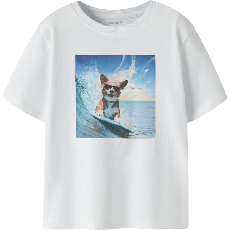 NAME IT Tričko NMMVoto azúrová / hnedá / svetložltá / biela 68427854