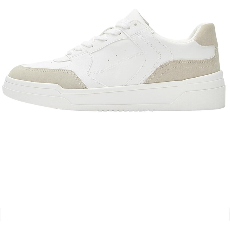 Pull&Bear Nízke tenisky tmavobéžová / biela 68427981