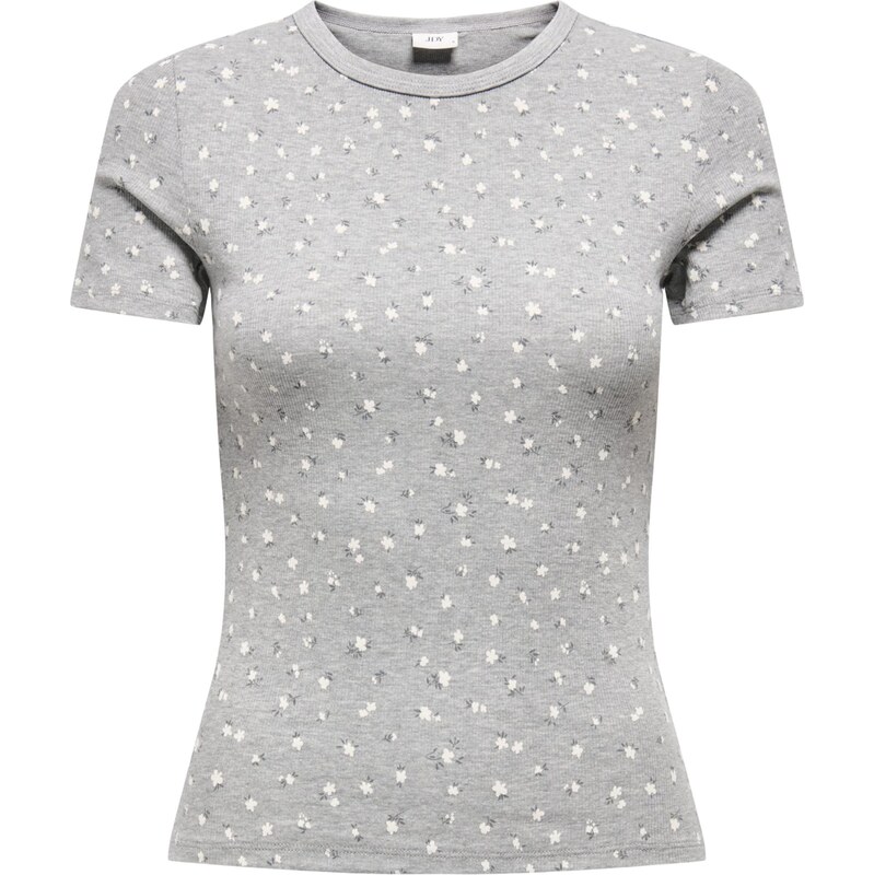 JDY Tričko JDYLUCKY sivá melírovaná / biela 68428062