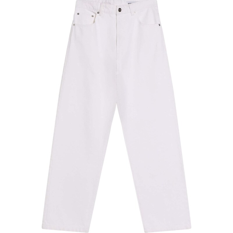 Bershka Džínsy biely denim 68428093