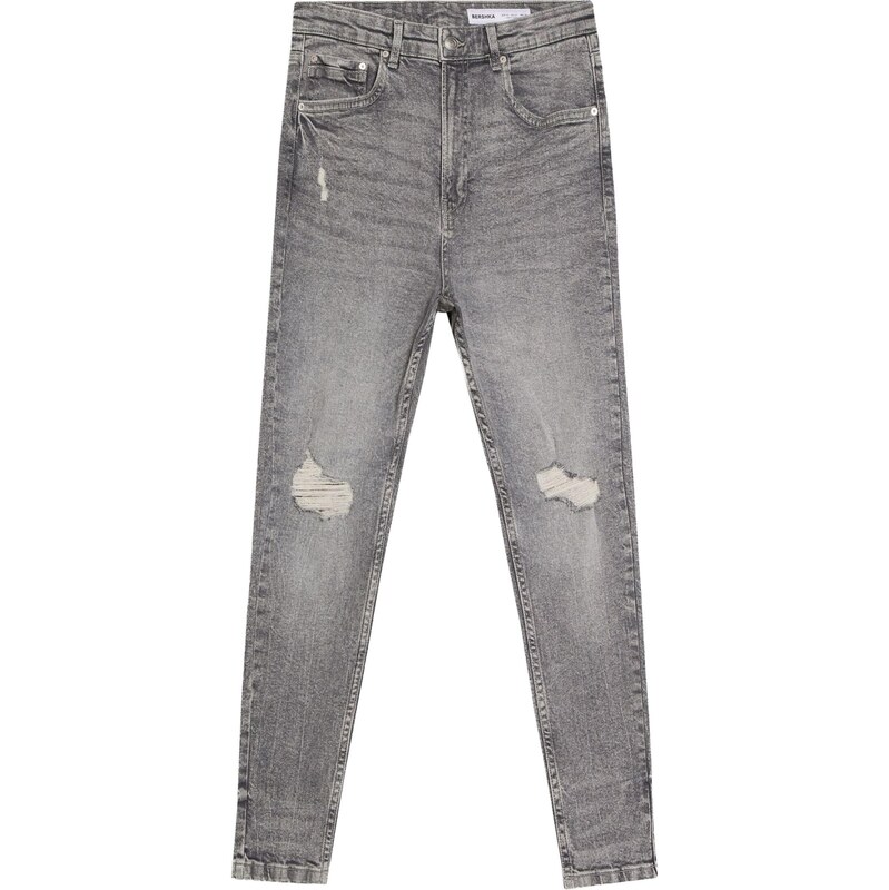 Bershka Džínsy sivý denim 68428145