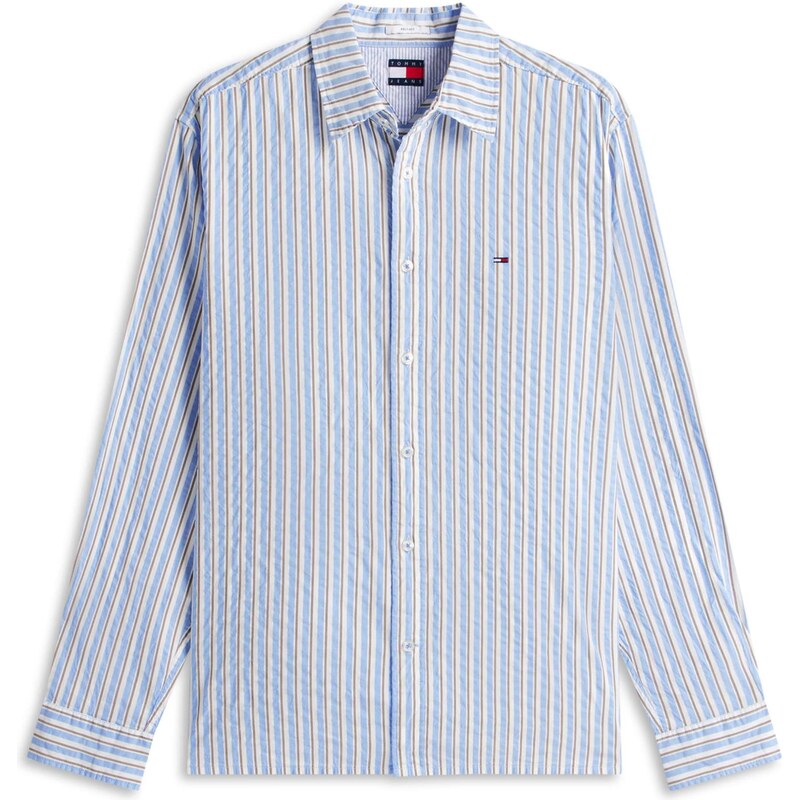 Tommy Jeans Košeľa svetlomodrá / hnedá / biela 68428199