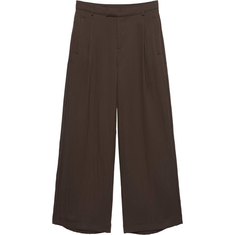 Pull&Bear Nohavice s pukmi čokoládová 68428205