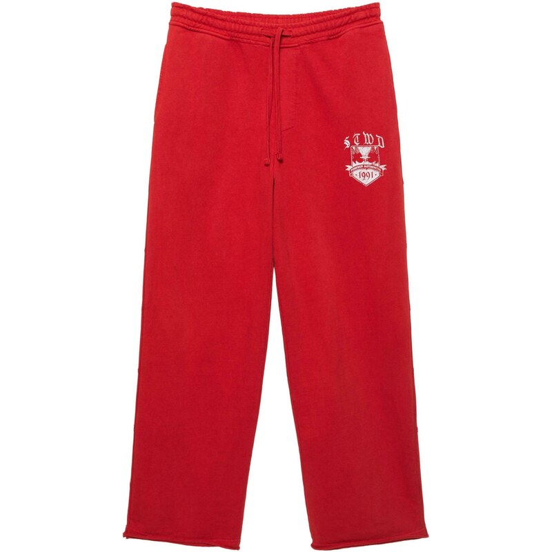 Pull&Bear Nohavice VARSITY STWD červená / šedobiela 68428178