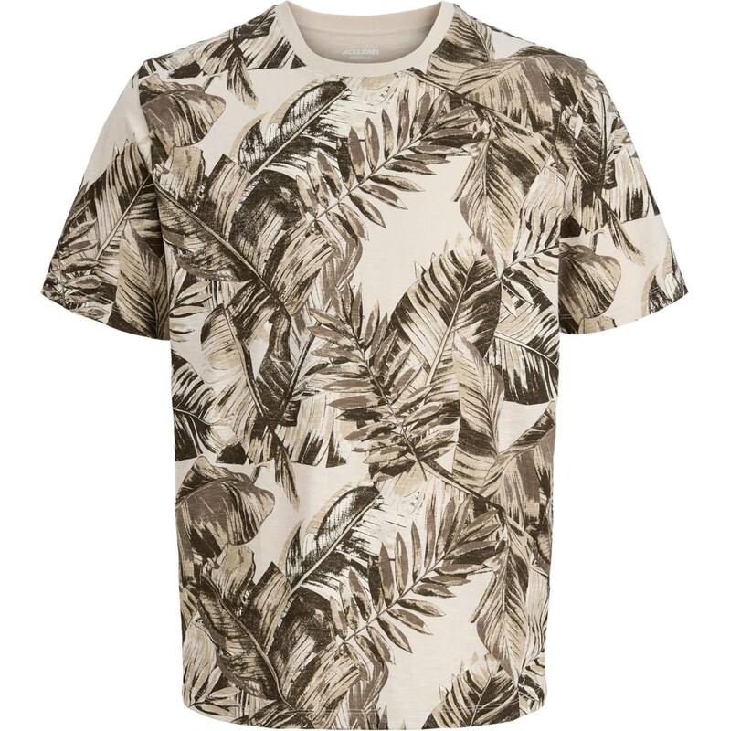 JACK & JONES Tričko JJJEFF krémová / sivá / olivová 68428241