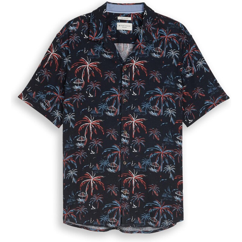 TOM TAILOR Košeľa námornícka modrá / opálová / červená / biela 68428223