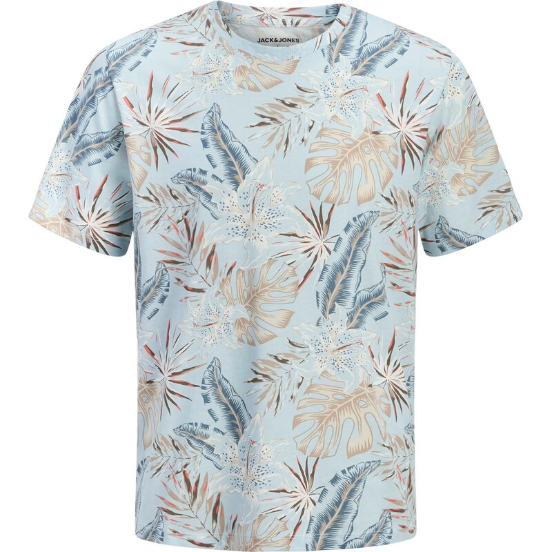 JACK & JONES Tričko JJHONOLULU tmavobéžová / modrá / nebesky modrá / 68428247