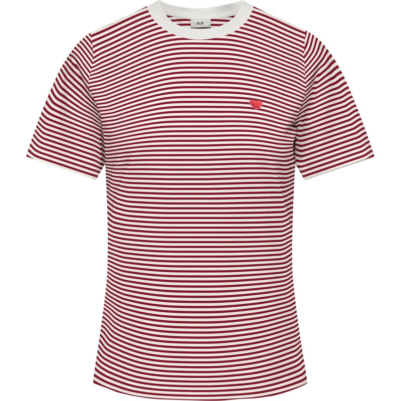 JDY Tričko JDYPISA tmavočervená / biela 68428277