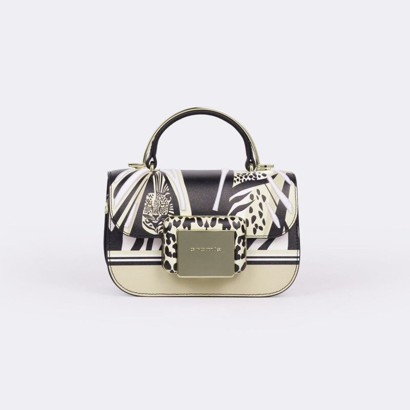 CROMIA IT KAYA kožená kabelka čierno-béžová vzorovaná 68428543