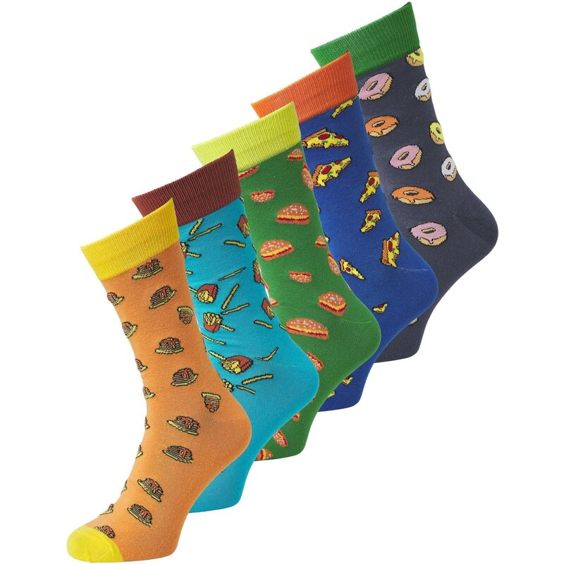 JACK & JONES Ponožky JACJUNKFOOD modrá / nebesky modrá / sivá / zelená 68430148