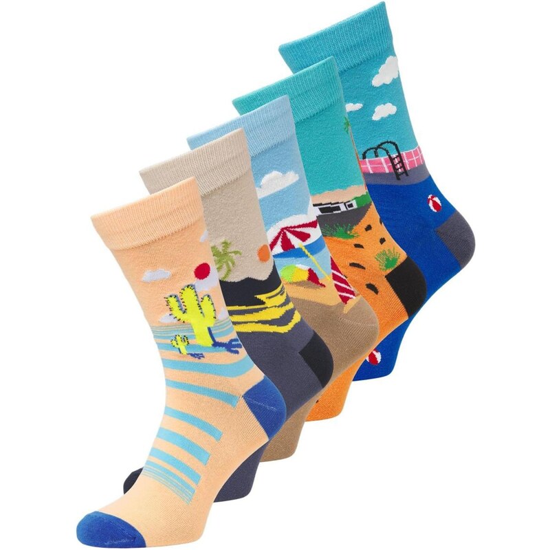 JACK & JONES Ponožky JACSCENERY béžová / kobaltovomodrá / nebesky 68430149