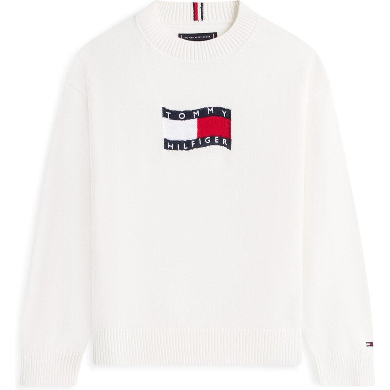 TOMMY HILFIGER Sveter námornícka modrá / červená / biela / prírodná 68430247