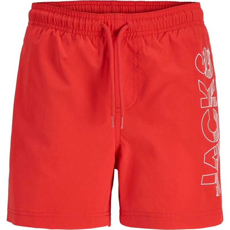 Jack & Jones Junior Plavecké šortky JPSTMaui Wave červená / biela 68430288
