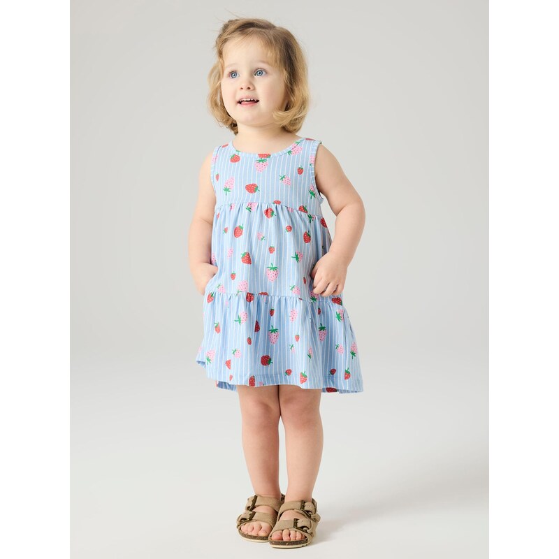 NAME IT Šaty NMFVIGGA SPENCER svetlomodrá / ružová / tmavočervená / 68430354