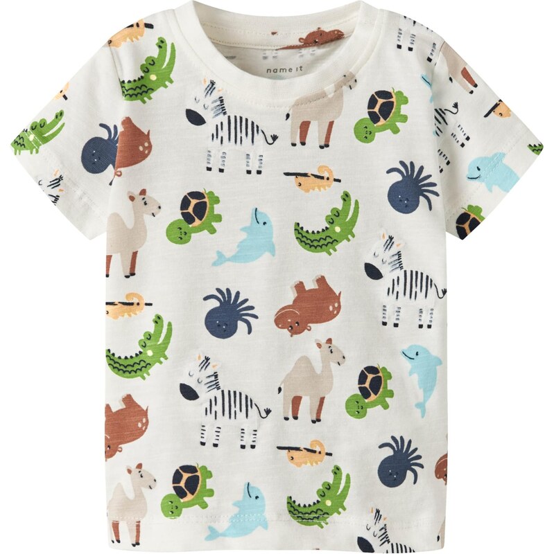 NAME IT Tričko NBMFARI námornícka modrá / hnedá / zelená / biela 68430419