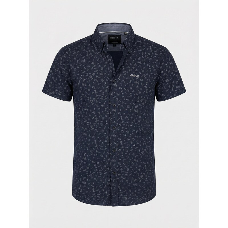 KOROSHI Košeľa námornícka modrá / biela 68430472
