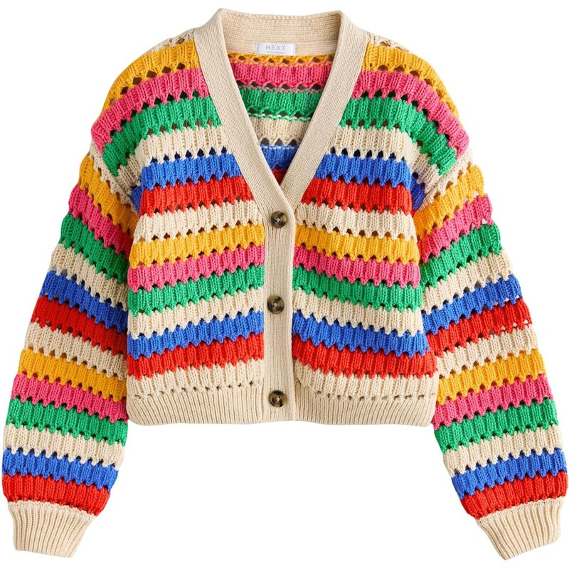 Next Kardigán krémová / námornícka modrá / tmavožltá / jedľová 68430489