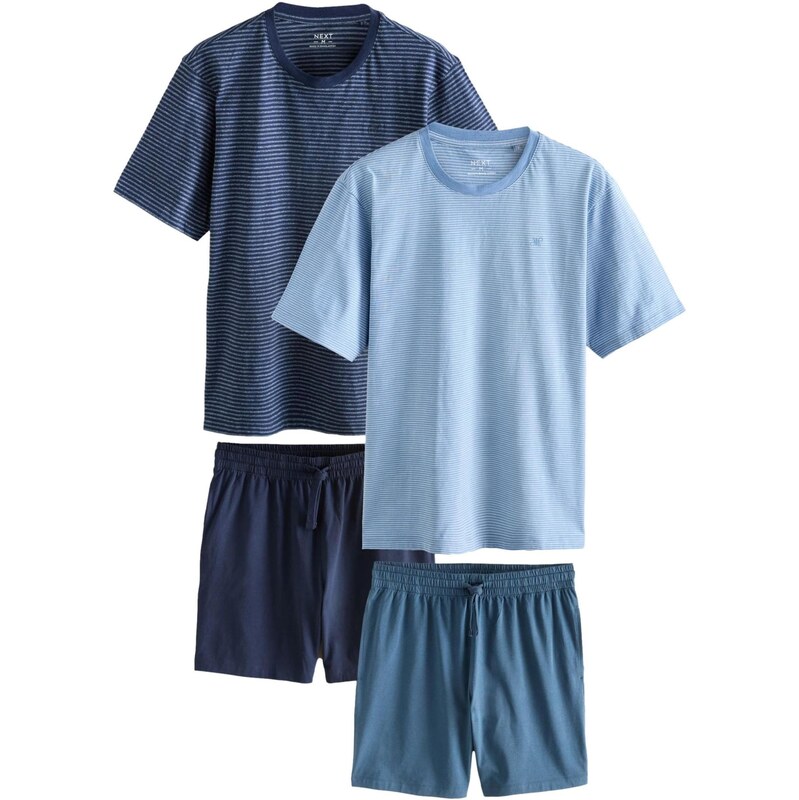 Next Krátke pyžamo opálová / svetlomodrá / tmavomodrá 68430517