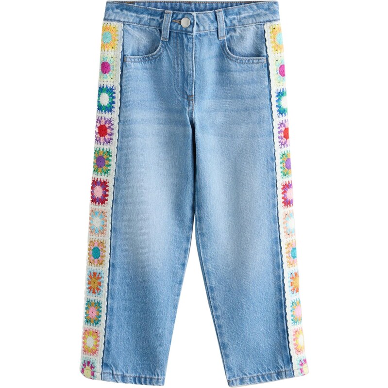 Next Džínsy modrá denim / tmavofialová / lososová / šedobiela 68430562