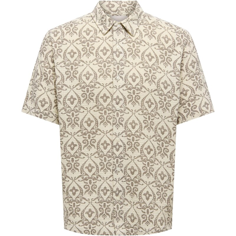 Only & Sons Košeľa ONSSEA farba ťavej srsti / biela ako vlna 68430637