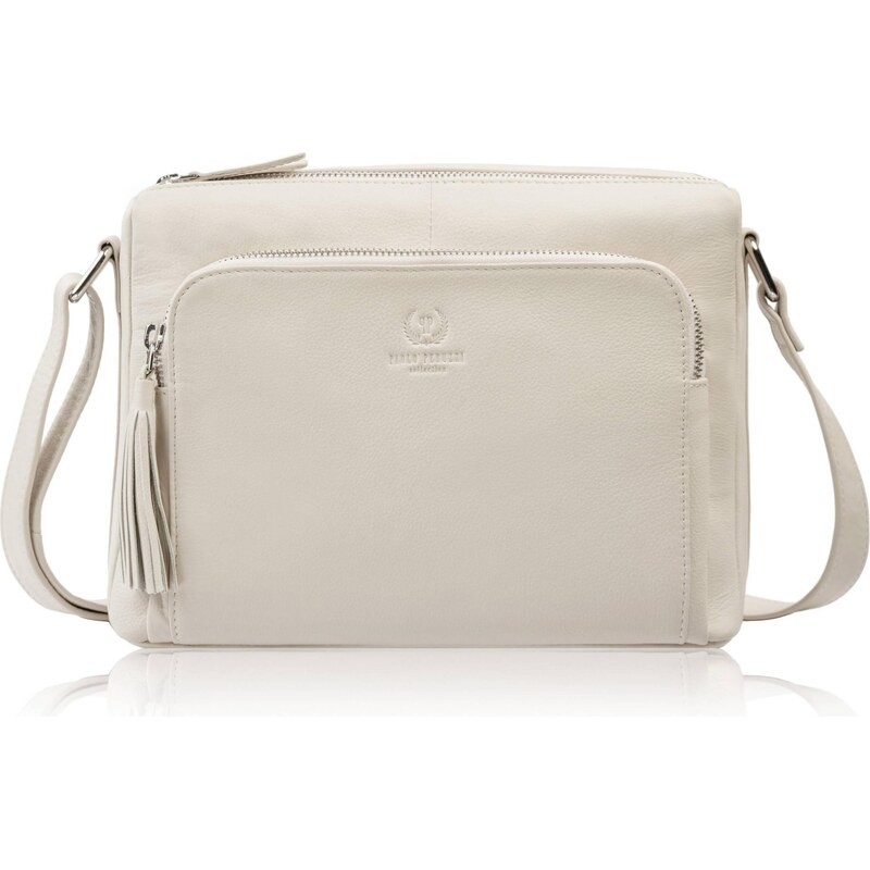 Paolo Peruzzi Dámska priestranná kožená kabelka cez rameno | béžová AY 68429987