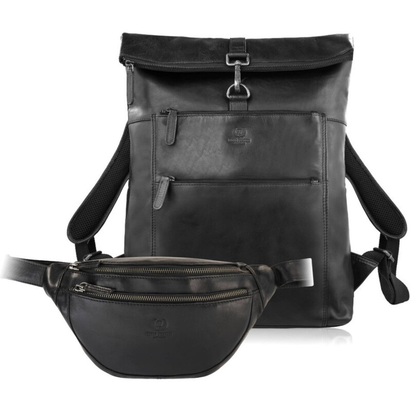 Paolo Peruzzi Darčeková sada, kožený batoh a pánska taška cez rameno | 68431430