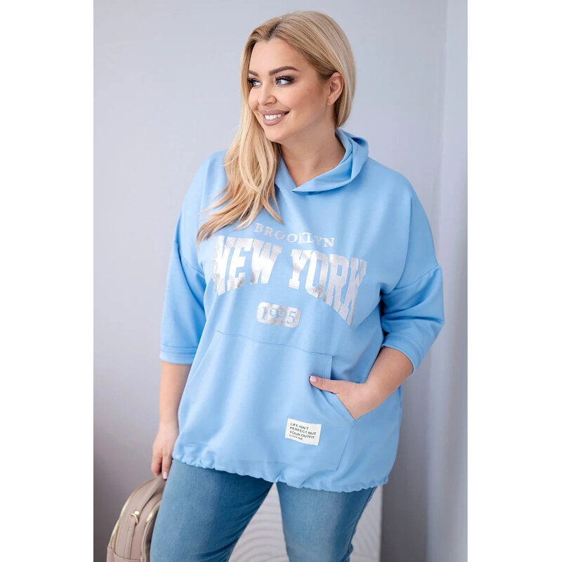 K-Fashion Dámska mikina plus size z viskózy s kapucňou a klokaním 67812218