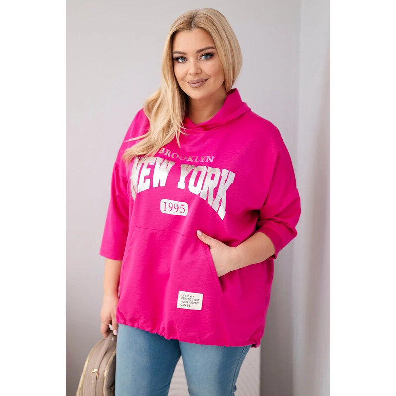 K-Fashion Dámska mikina Plus Size s kapucňou a klokaním vreckom 67812220