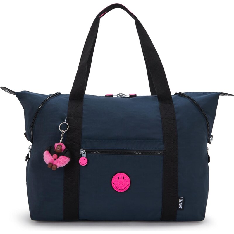KIPLING Shopper Art M námornícka modrá / ružová 68440846