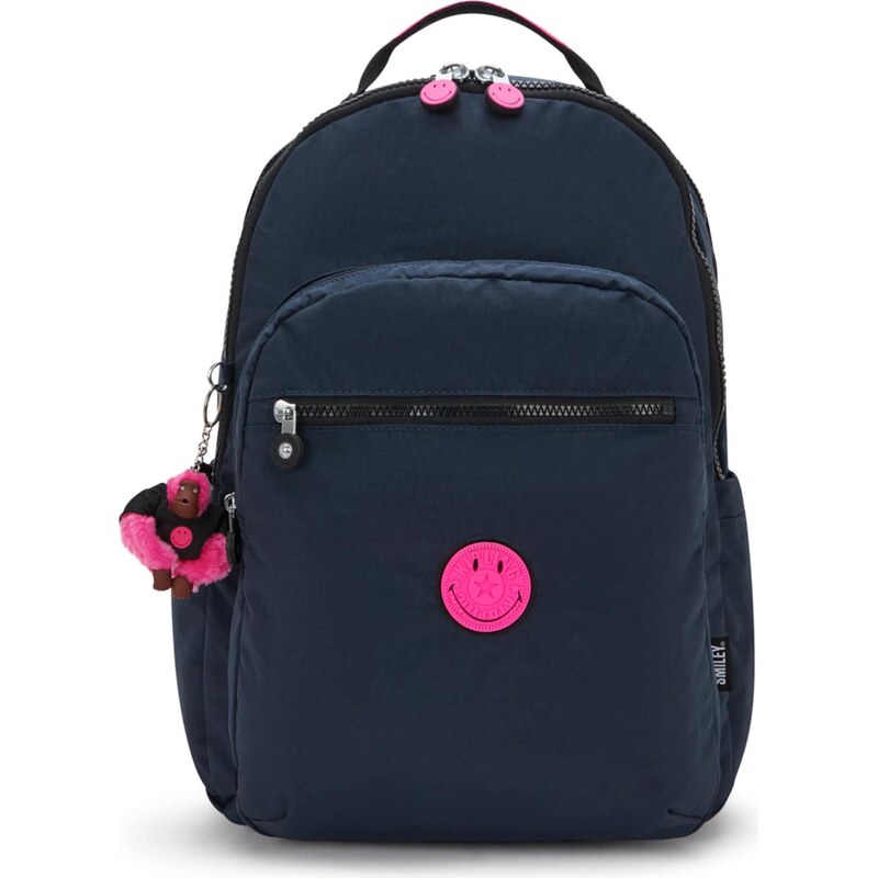 KIPLING Batoh Seoul Lap tmavomodrá / neónovo ružová 68440847