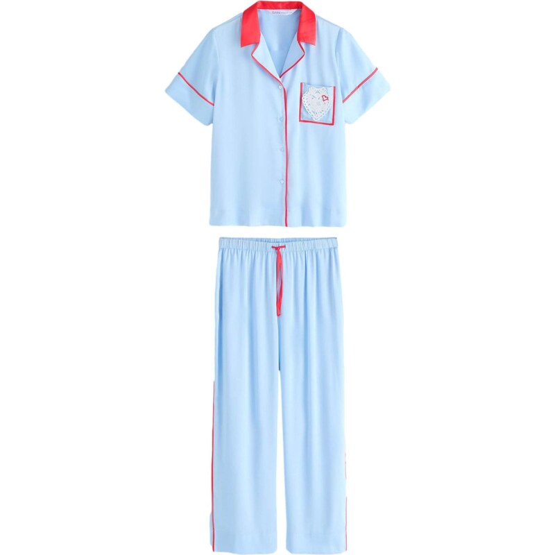 Cath Kidston Pyžamo svetlomodrá / karmínovo červená / biela 68441017