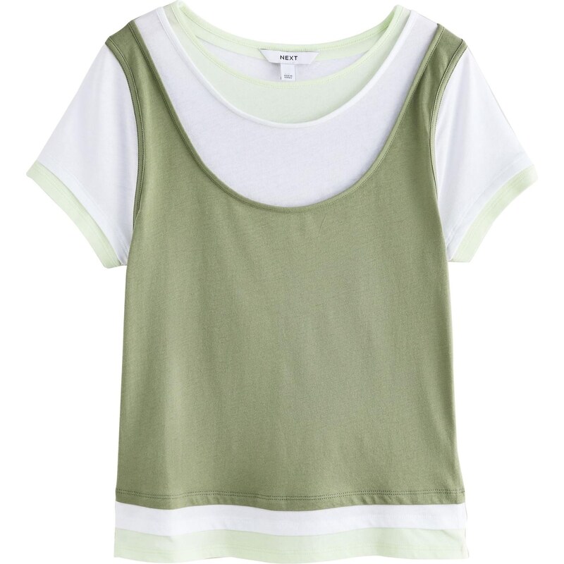 Next Tričko pastelovo zelená / biela 68441080
